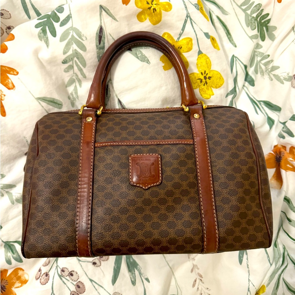 Celine Macadam Leather Boston Bag size 30 cm
